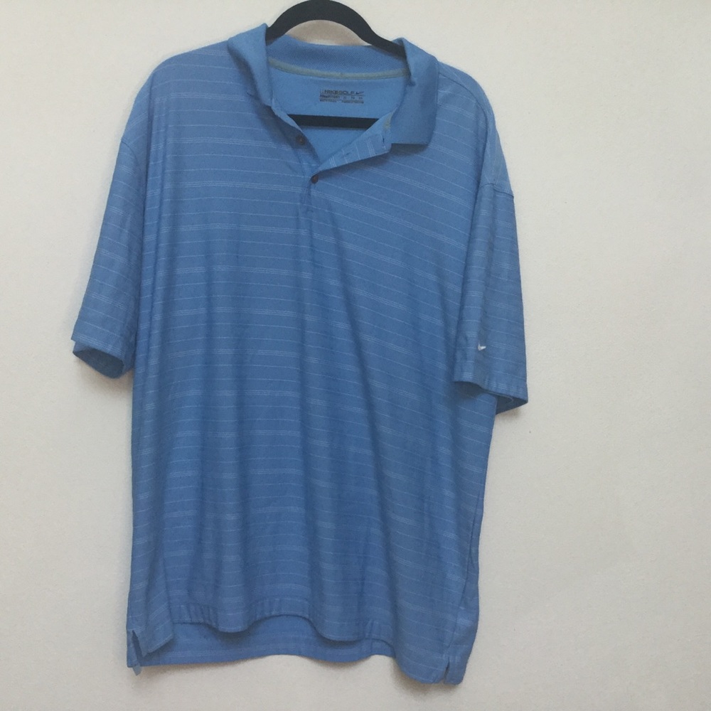 Nike Golf Fit Dry Blue Striped Polo Shirt Size XL